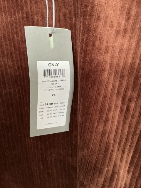 Bluzka welurowa ONLY – rozmiar XL