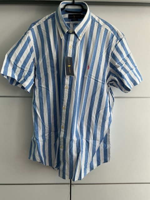Koszula męska Ralph Lauren XL w biało-niebieskie paski - widok z przodu