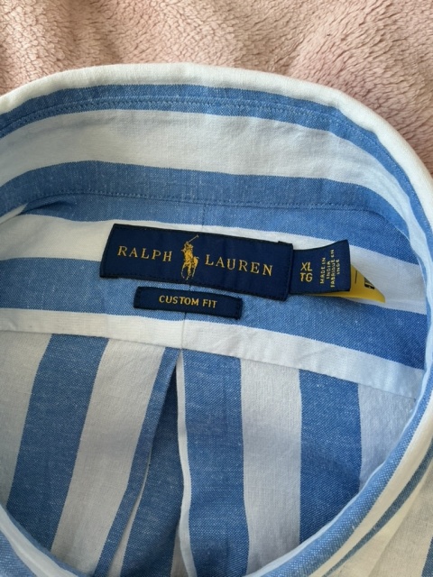 Koszula Ralph Lauren XL - metka marki Ralph Lauren i wzór w paski